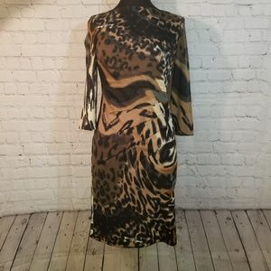 Jesssica Simpson animal print body con dress